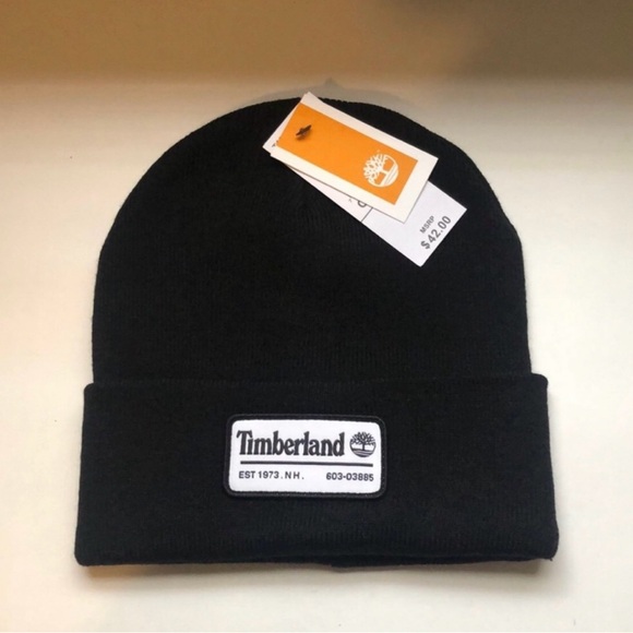 New Timberland Hat Men’s Winter Black Cuffed Knit Beanie Hat Casual Outdoor Fall - Picture 11 of 11